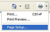 IE 7 Print Setting Button